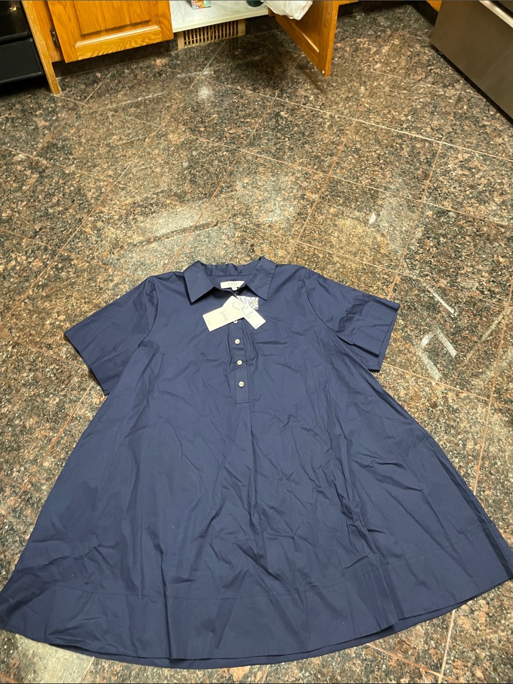 Joie NEW Navy “Almee" Cotton Poplin Mini Shirt Dress i